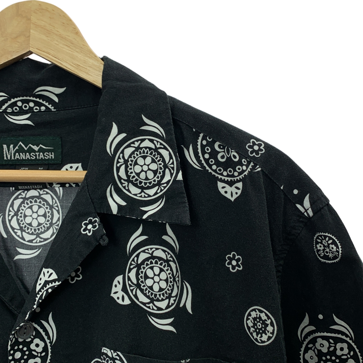 Manastash / マナスタッシュ コットン レーヨン 総柄 オープンカラーシャツ