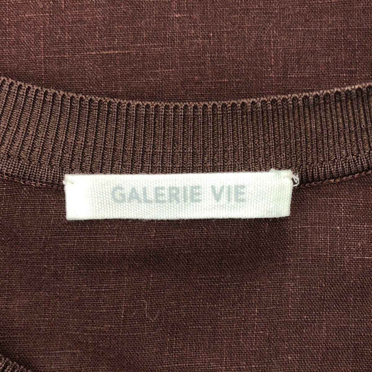 GALERIE VIE / ギャルリーヴィー リブコンビフレンチリネン スリット クルーネックワンピース