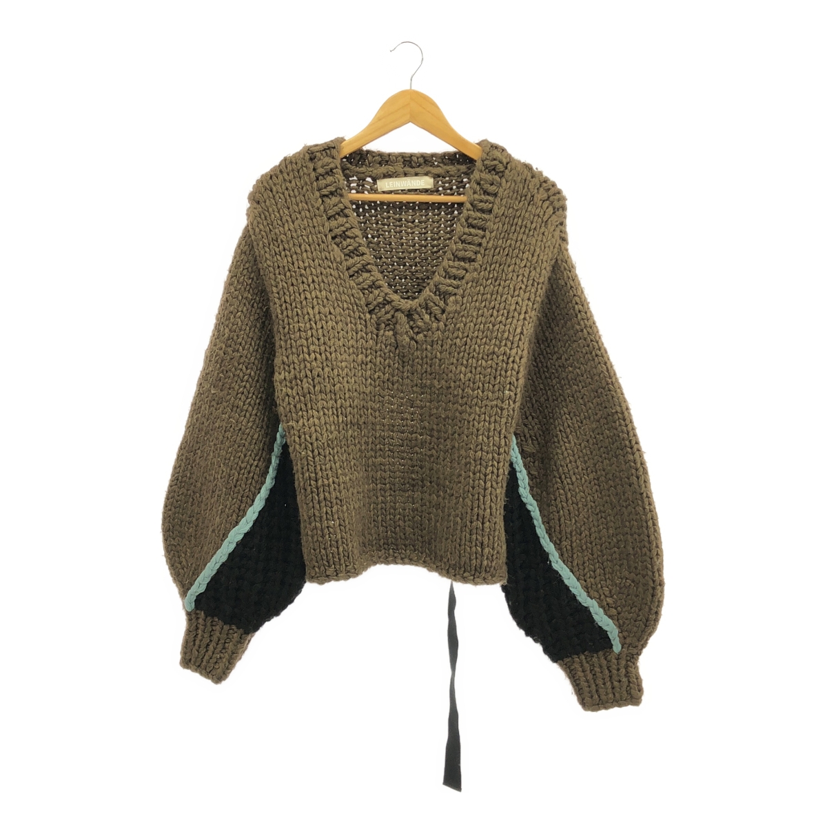 LEINWANDE / ラインヴァンド Nuts Over Knit / ウール アジャスター ボリュームスリーブ ニット セーター