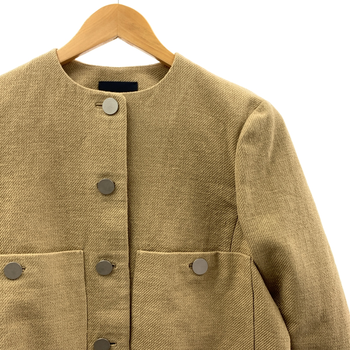 その他 DOUBLE CLOTH SHORT JACKET / ノーカラー シングル ジャケット