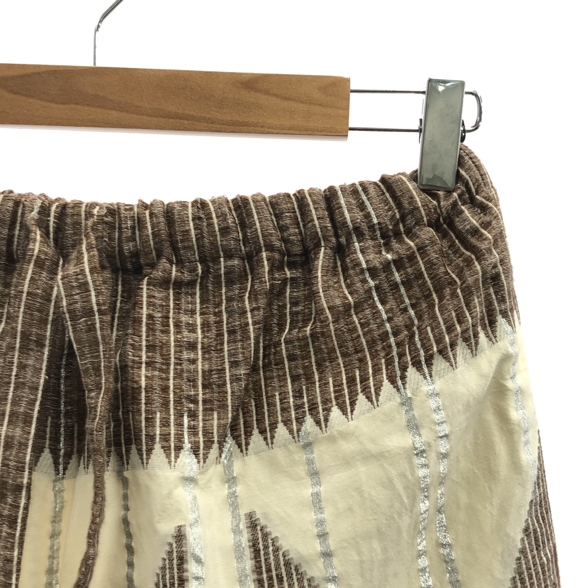 CURRENTAGE / カレンテージ リネン混 総柄 ワイド イージーパンツ