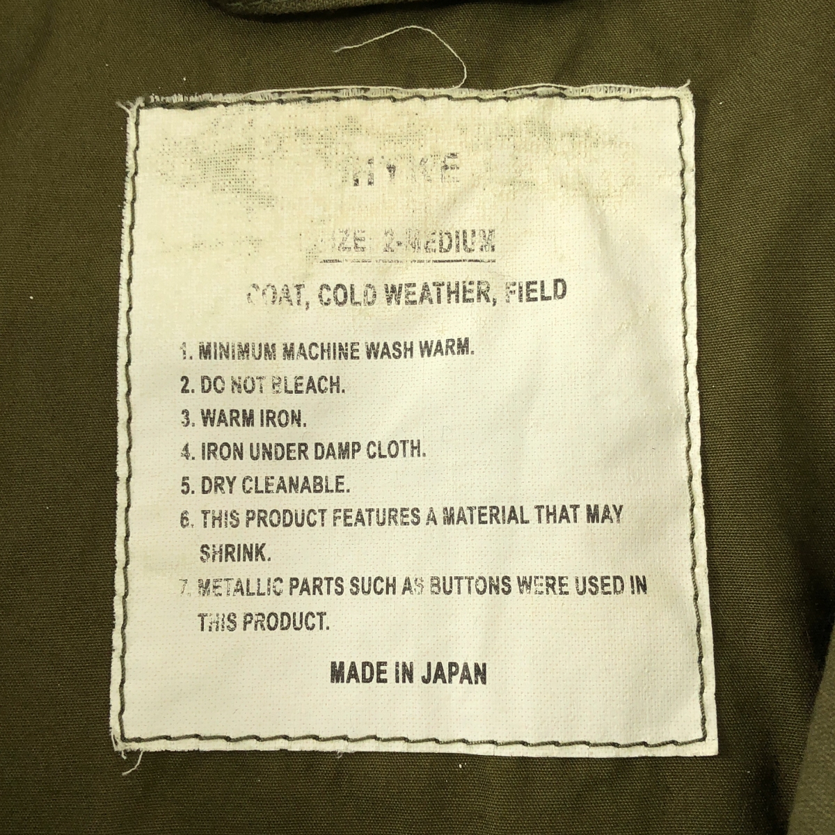 HYKE / ハイク レギュラーフィット ミリタリージャケット