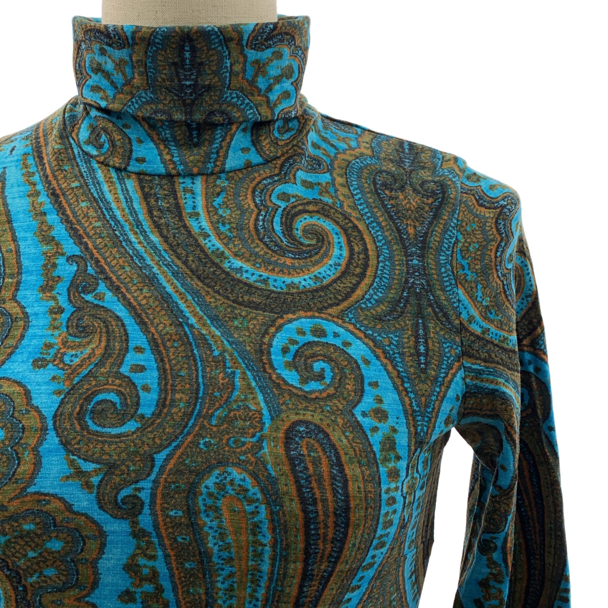 DRIES VAN NOTEN / ドリスヴァンノッテン ウール カシミヤ 総柄 ハイネック カットソー