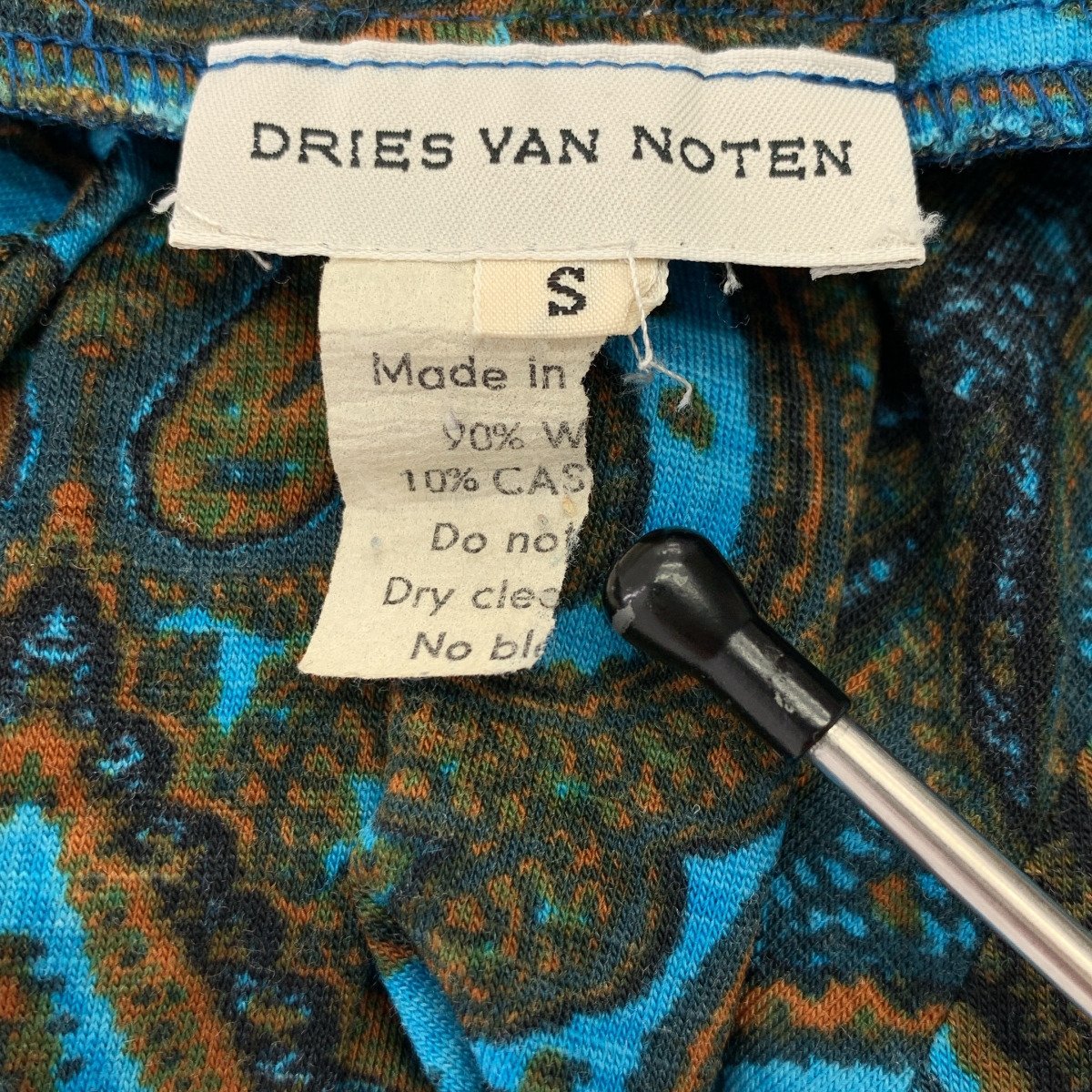 DRIES VAN NOTEN / ドリスヴァンノッテン ウール カシミヤ 総柄 ハイネック カットソー