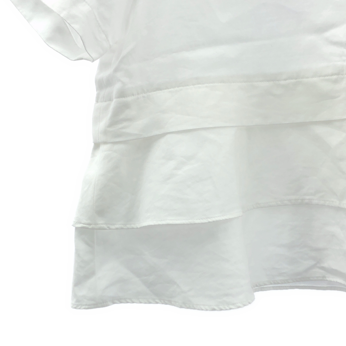 CABaN / キャバン タイプライター ダブルクロス アシンメトリック フリルシャツ