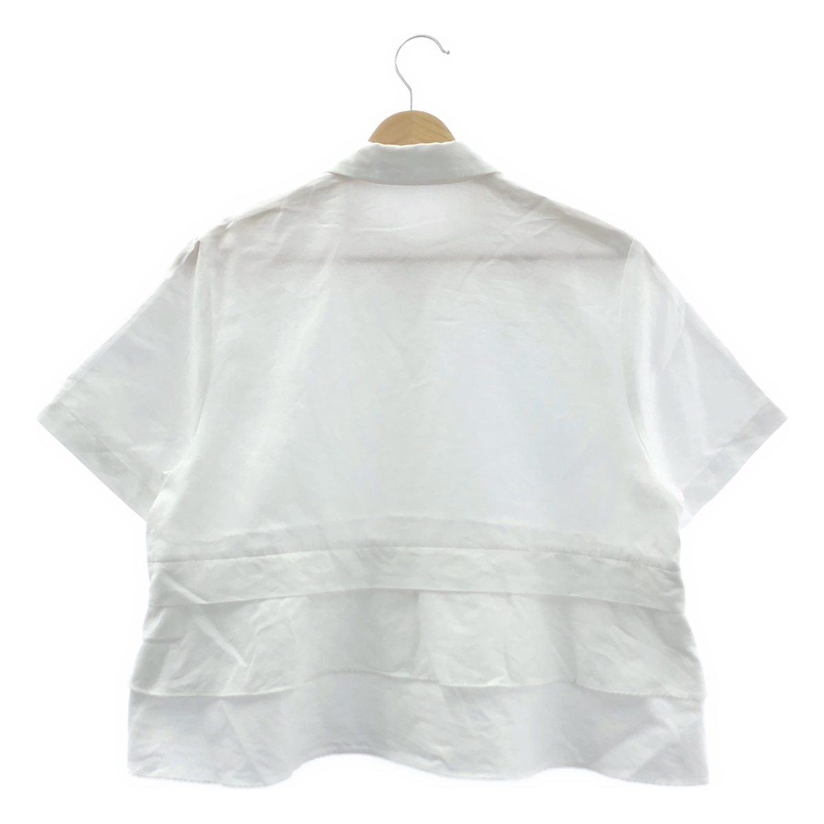 CABaN / キャバン タイプライター ダブルクロス アシンメトリック フリルシャツ