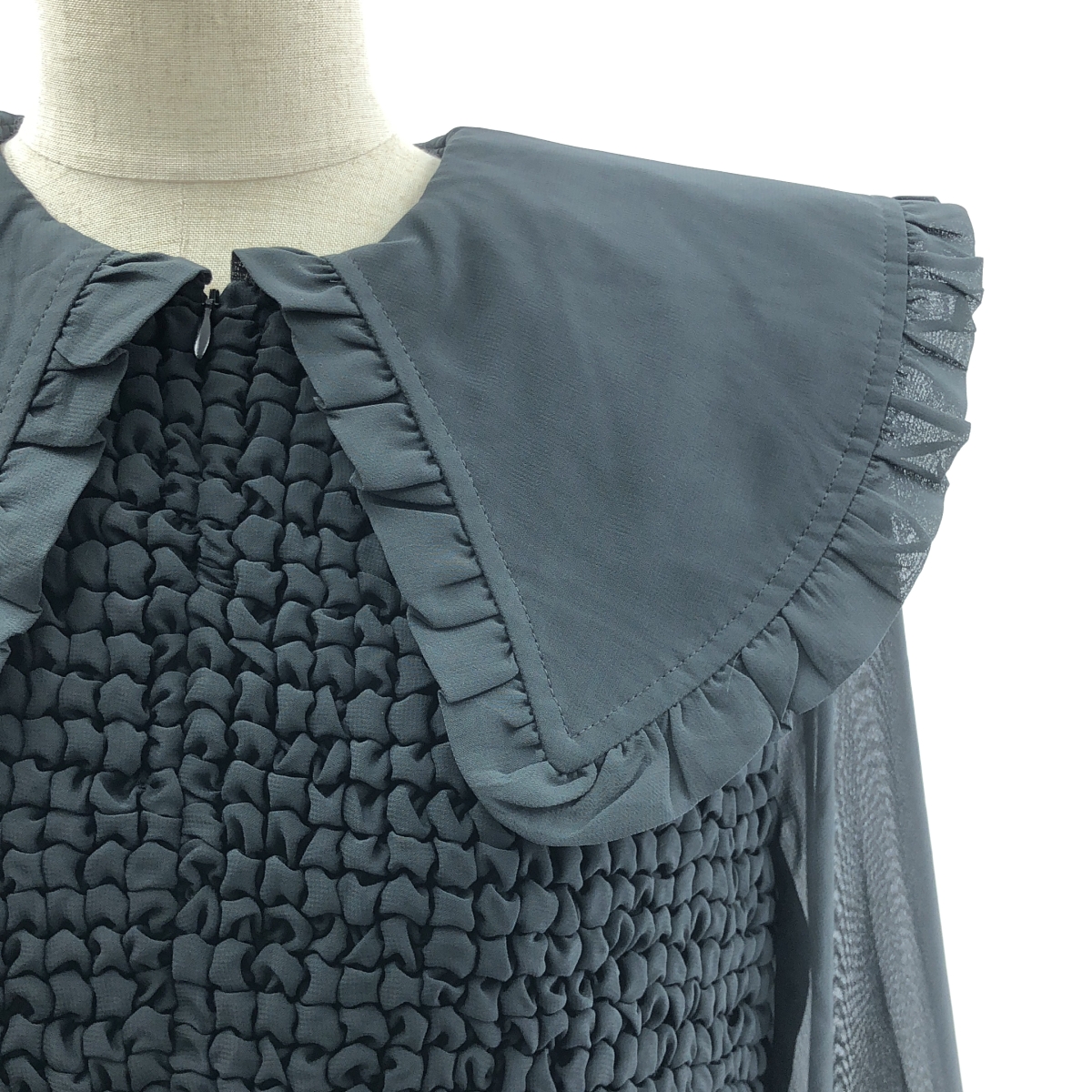 Ganni / ガニー ワイドカラー シアー ロングワンピース