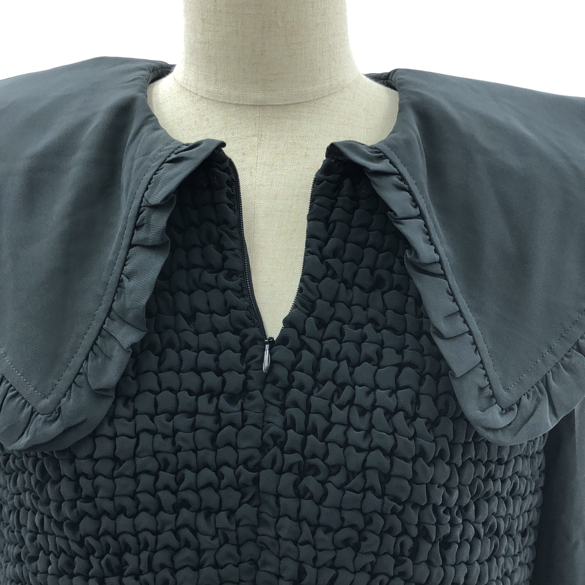 Ganni / ガニー ワイドカラー シアー ロングワンピース