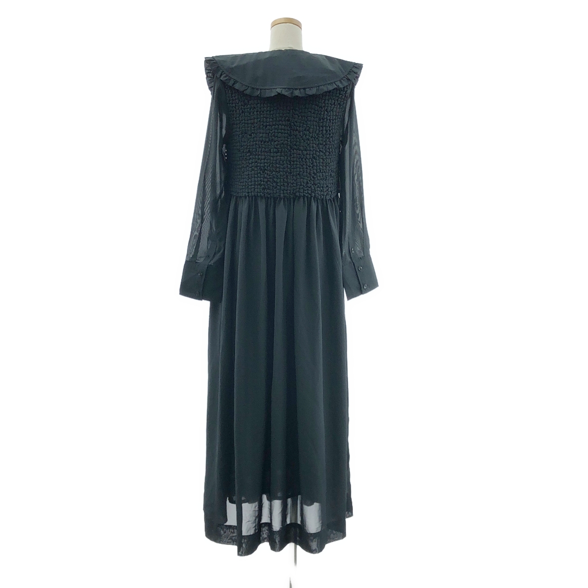 Ganni / ガニー ワイドカラー シアー ロングワンピース