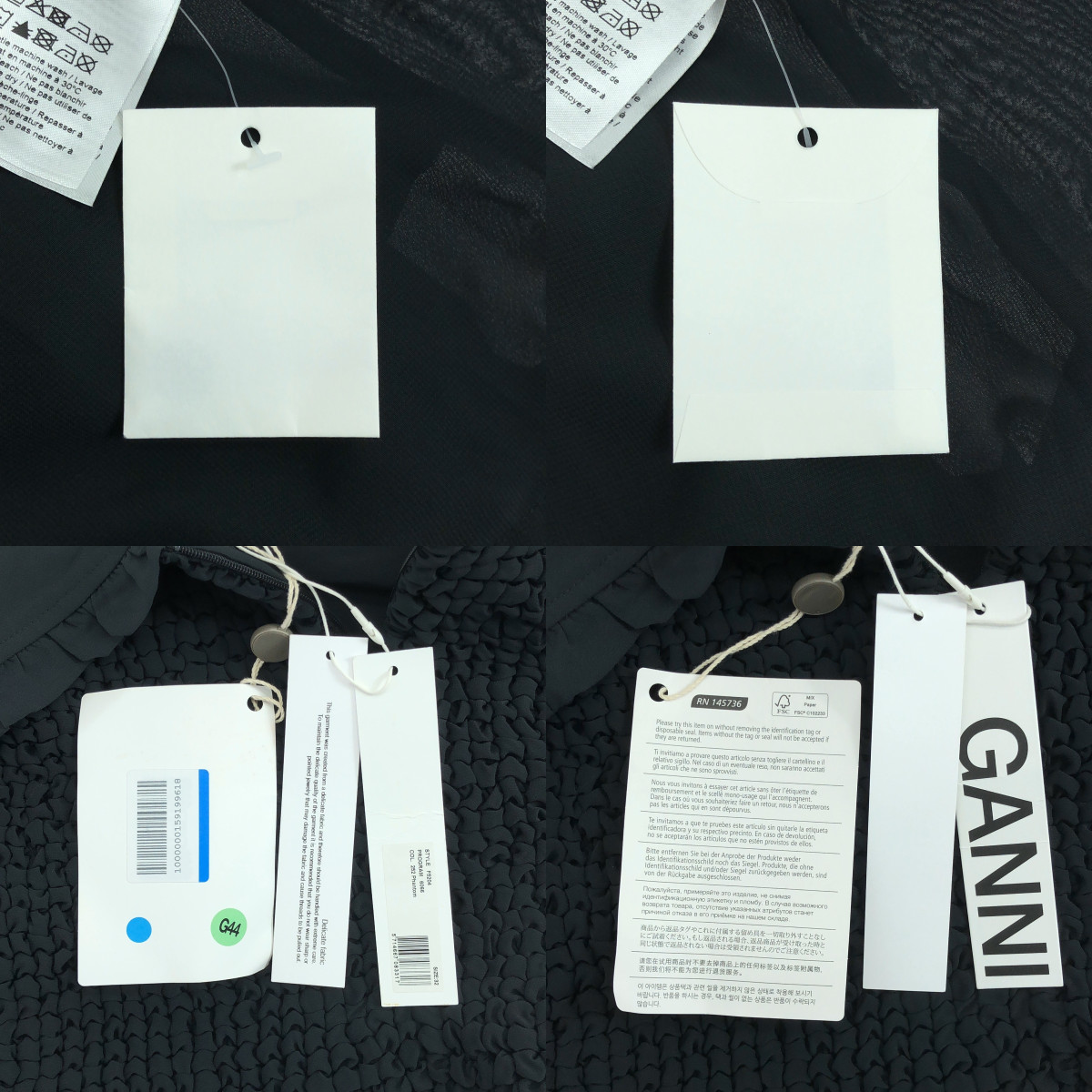 Ganni / ガニー ワイドカラー シアー ロングワンピース