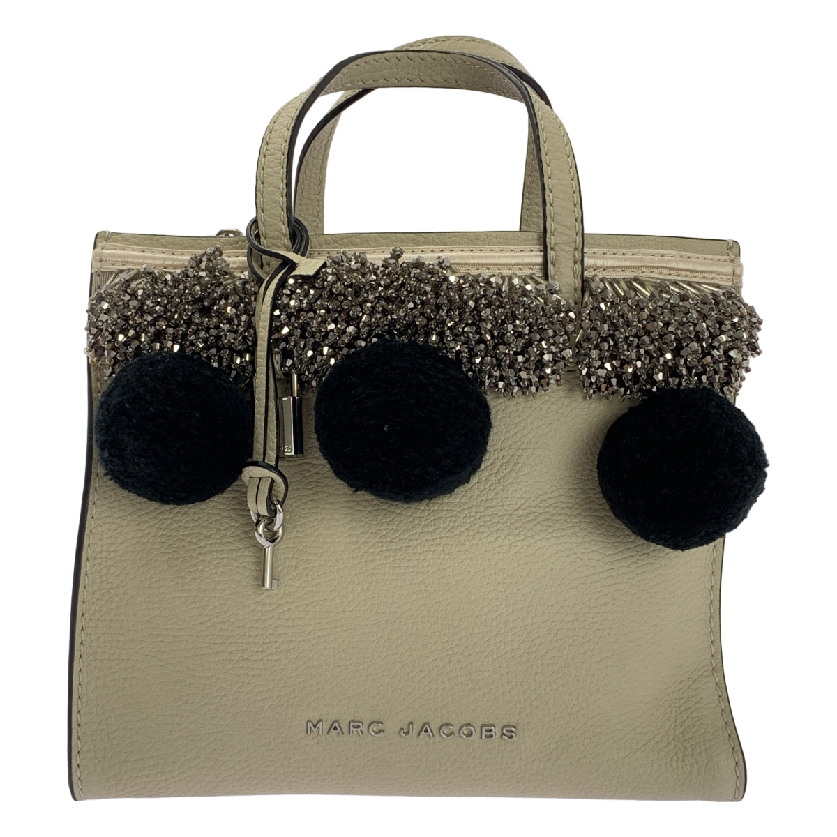 MARC JACOBS / マークジェイコブス MINI GRIND / ミニグラインド ポンポン ビーズ装飾 2Way トート ショルダーバッグ