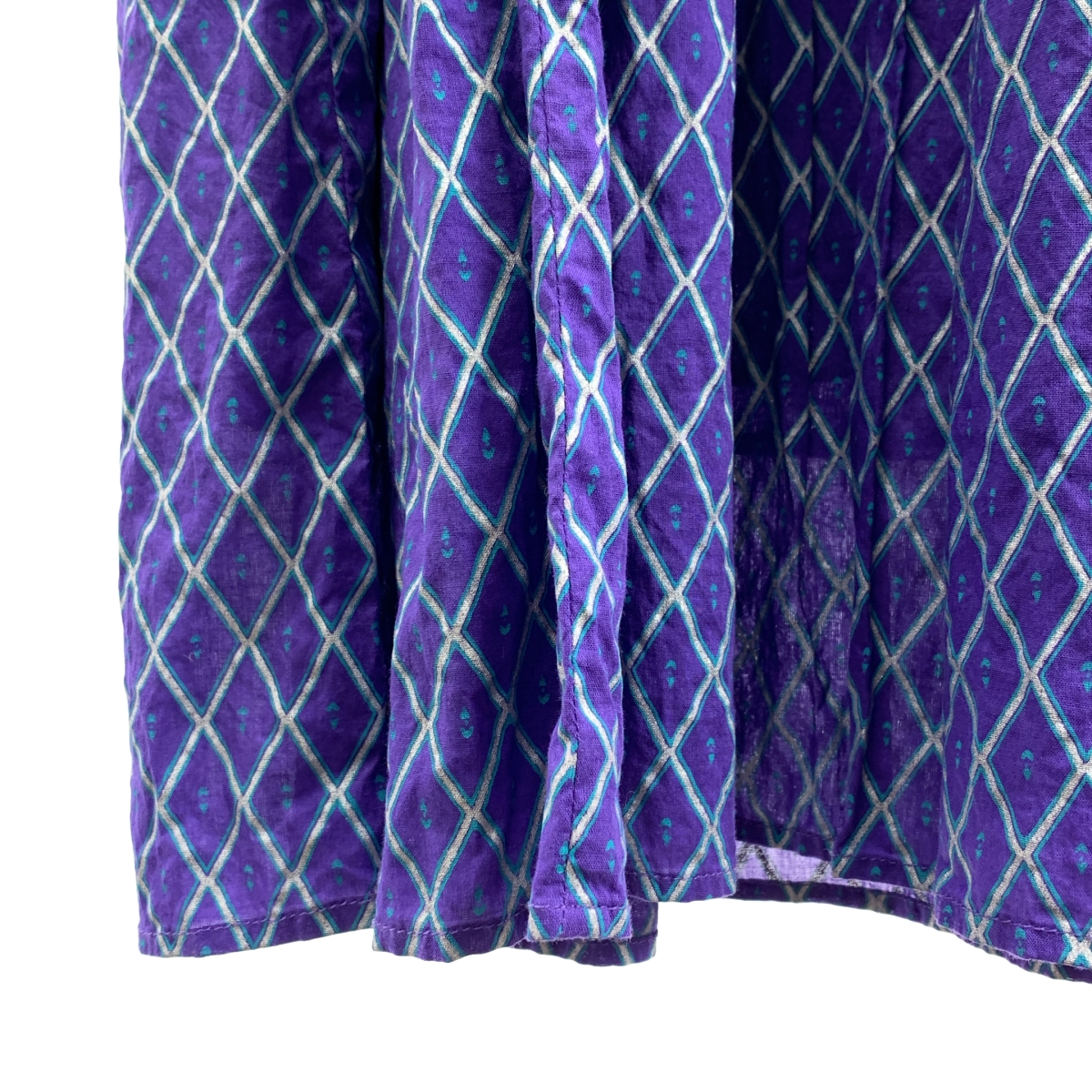 ne Quittez pas / ヌキテパ Dia Check Print EMB Dress コットン ダイヤチェック プリント エンブロイダリー ドレス ワンピース