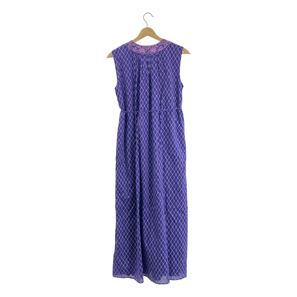 ne Quittez pas / ヌキテパ Dia Check Print EMB Dress コットン ダイヤチェック プリント エンブロイダリー ドレス ワンピース