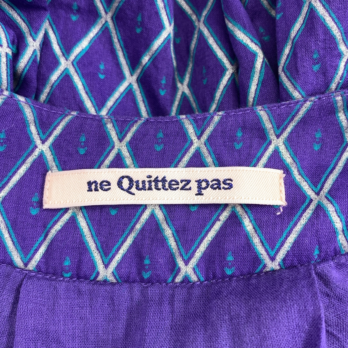 ne Quittez pas / ヌキテパ Dia Check Print EMB Dress コットン ダイヤチェック プリント エンブロイダリー ドレス ワンピース