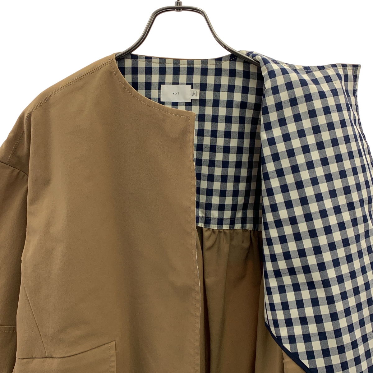 yori / ヨリ ノーカラー ストレッチ チノコート