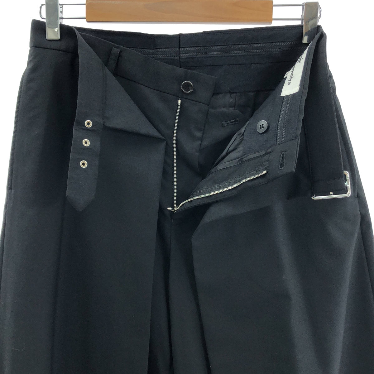 noir kei ninomiya / ノワールケイニノミヤ ウール レイヤード ベルト ワイドパンツ