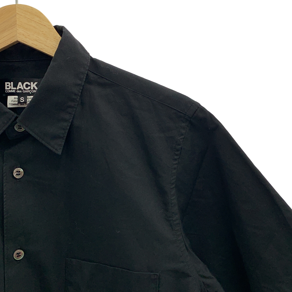 BLACK COMME des GARCONS / ブラックコムデギャルソン コットン 捻れ アシンメトリー シャツ