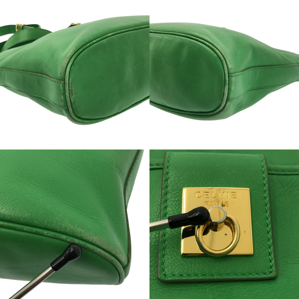 CELINE / セリーヌ レザー ガンチーニ ショルダーバッグ