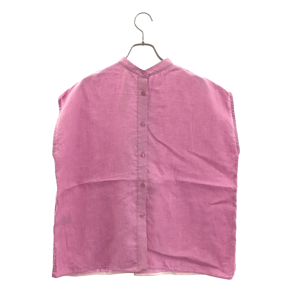 TICCA / ティッカ リネン バンドカラー ノースリーブ シャツ ブラウス