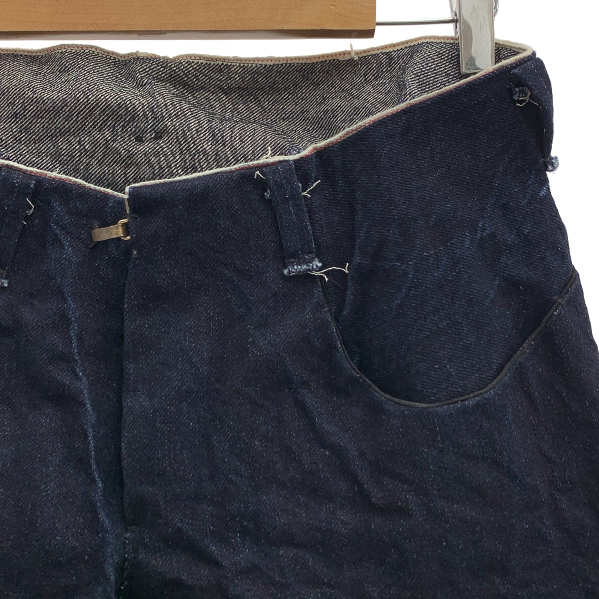 m.a+ / エムエークロス 立体裁断 フロントホック セルビッチ デニムパンツ