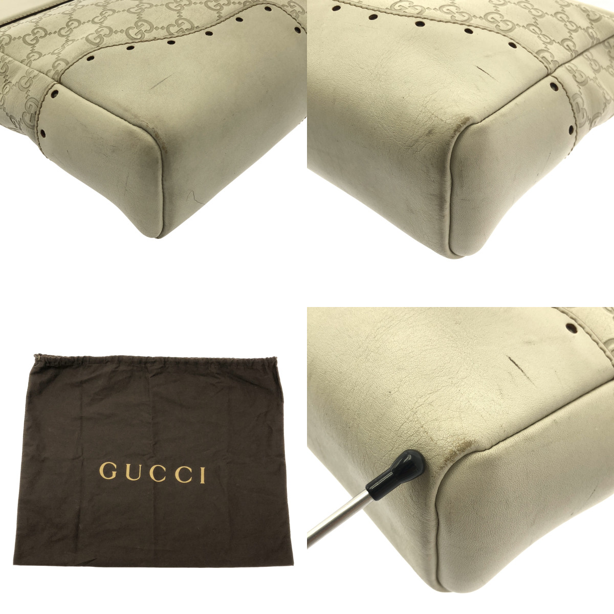 GUCCI / グッチ レザー GGスプリーム ホースビット ハンドバッグ