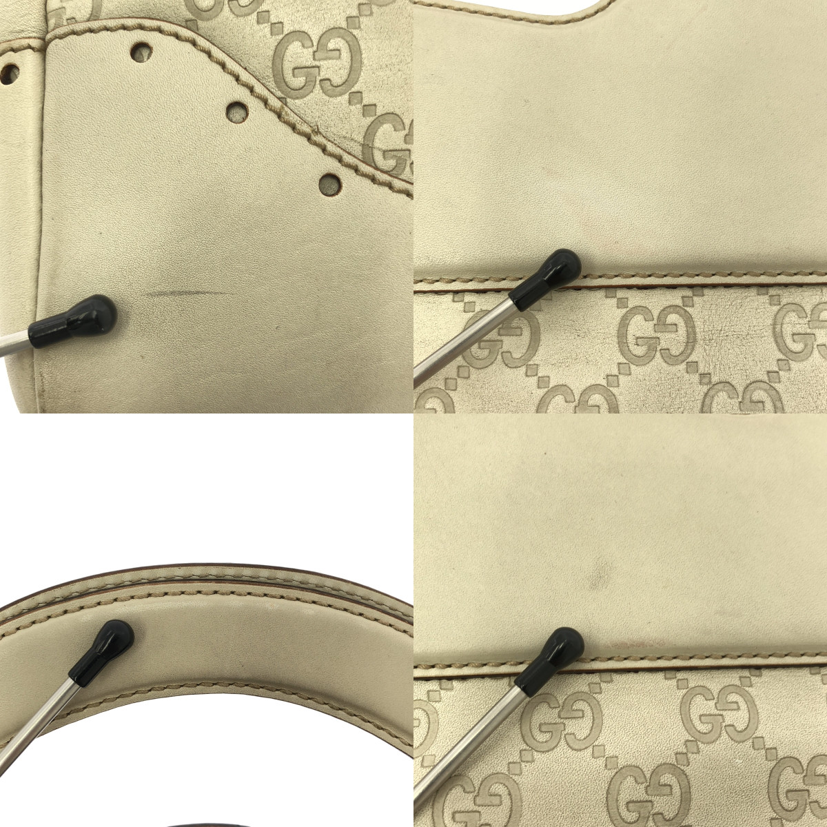 GUCCI / グッチ レザー GGスプリーム ホースビット ハンドバッグ