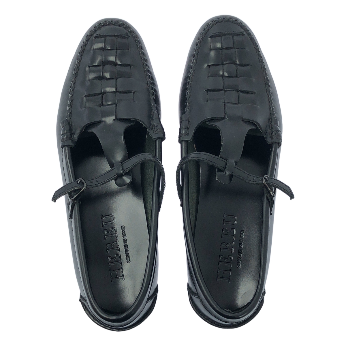 HEREU / ヘレウ T-bar Maqueda  Loafer / レザー 編み込み ストラップ ローファー 革靴