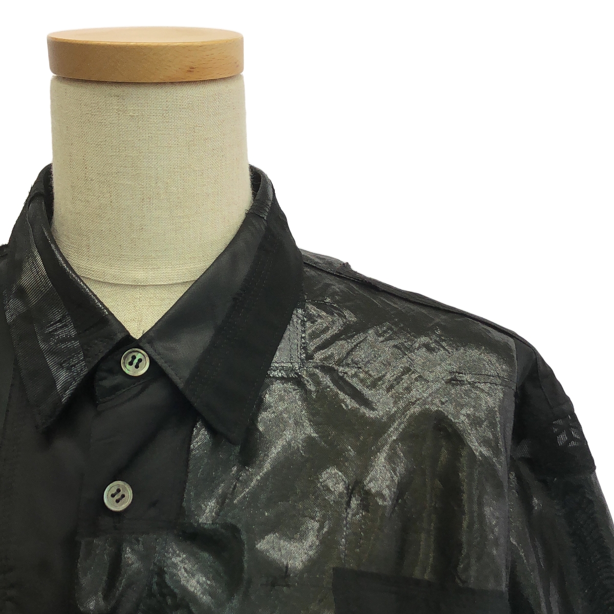 JUNYA WATANABE COMME des GARCONS / ジュンヤワタナベ ポリエステル 異素材 切替 パッチワーク シャツ ワンピース