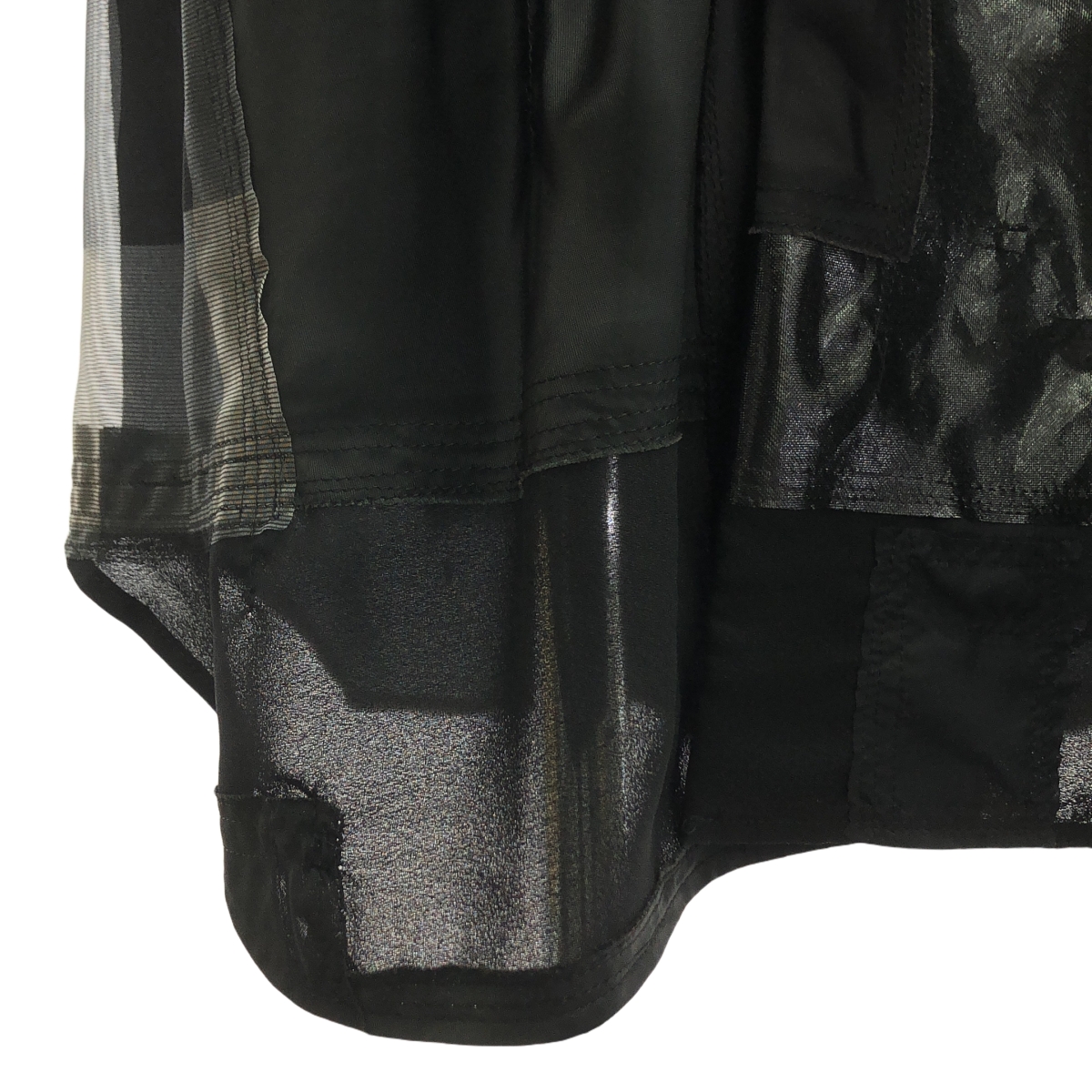 JUNYA WATANABE COMME des GARCONS / ジュンヤワタナベ ポリエステル 異素材 切替 パッチワーク シャツ ワンピース