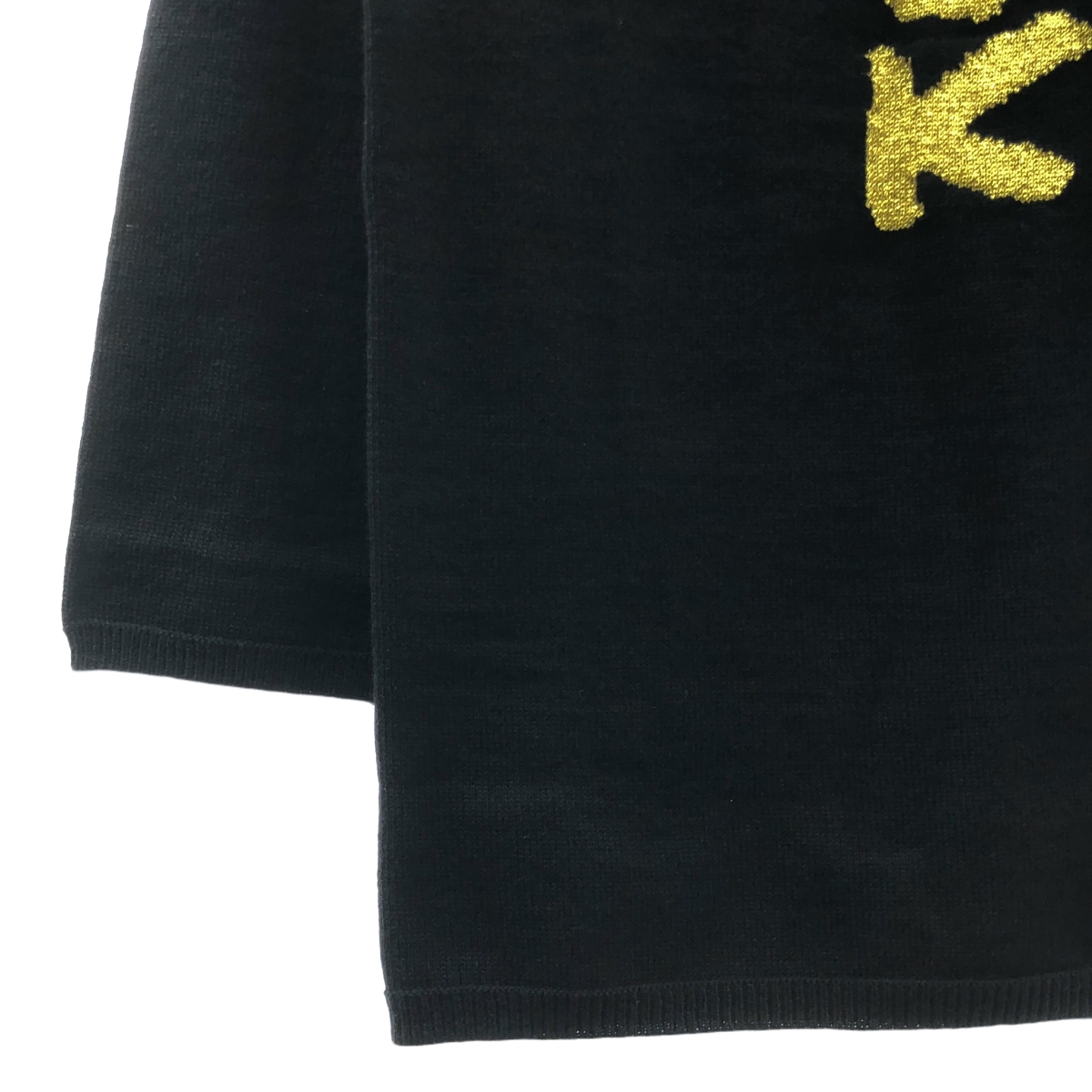 BLACK COMME des GARCONS / ブラックコムデギャルソン ゴールドロゴ ウール混 長袖 ニット