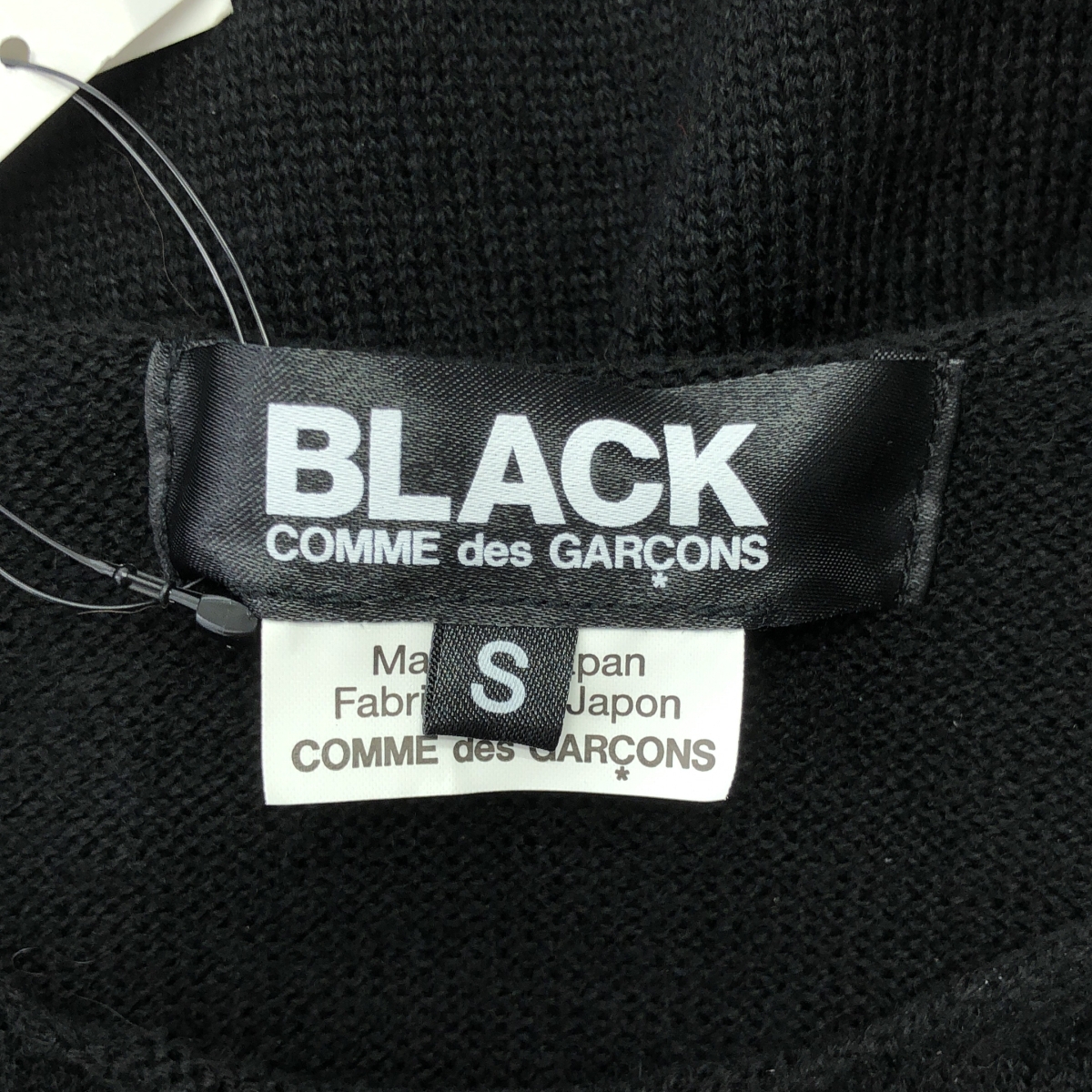 BLACK COMME des GARCONS / ブラックコムデギャルソン ゴールドロゴ ウール混 長袖 ニット