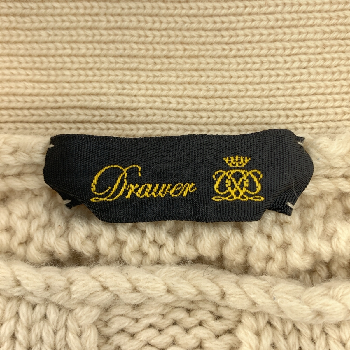 Drawer / ドゥロワー カシミヤ ケーブルニット カーディガン