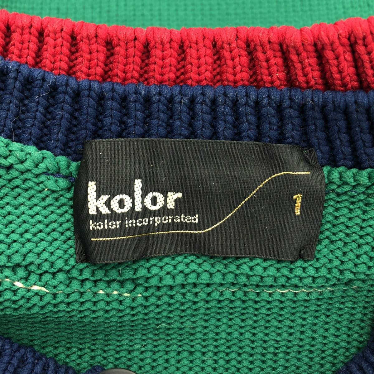 kolor / カラー エステルヤーン ドッキング アシンメトリーニット
