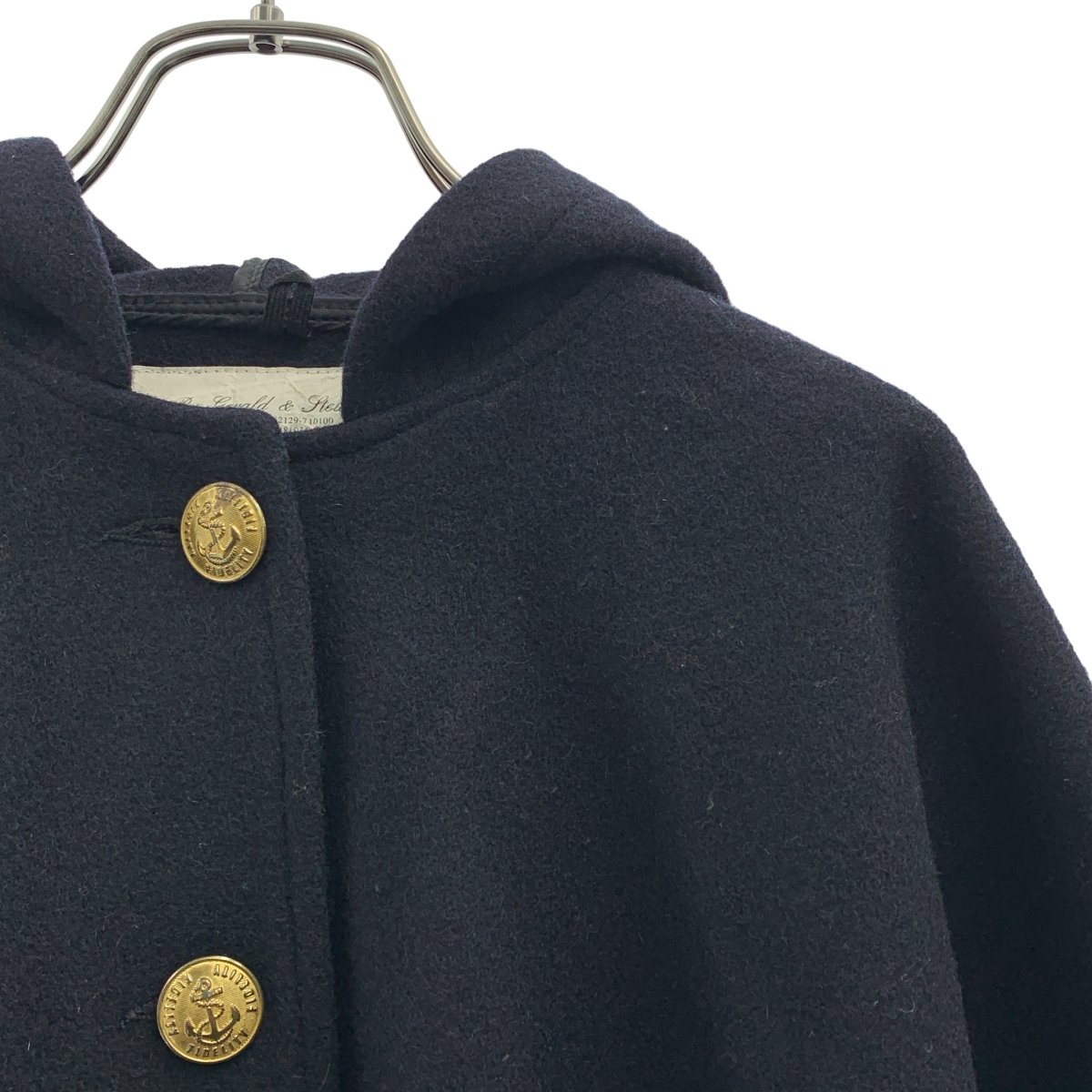 FIDELITY / フィデリティ ウール 金ボタン ポンチョ ジャケット フーディ