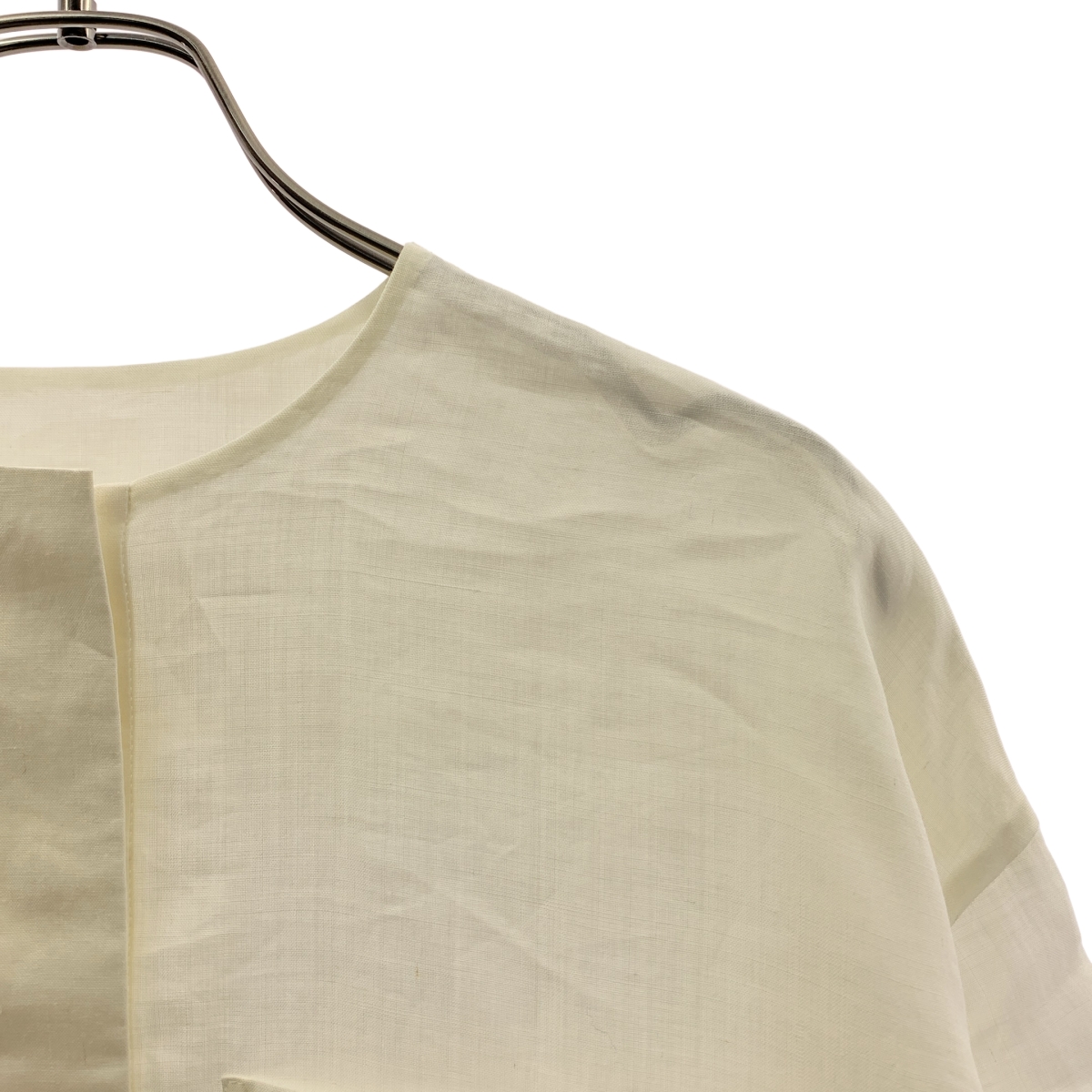 Drawer / ドゥロワー リネン ポケットショートスリーブブラウス