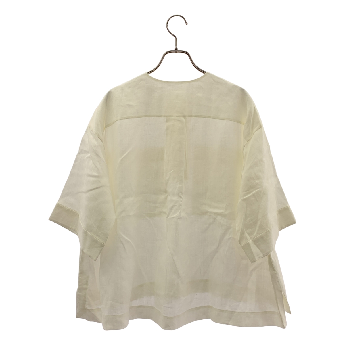 Drawer / ドゥロワー リネン ポケットショートスリーブブラウス