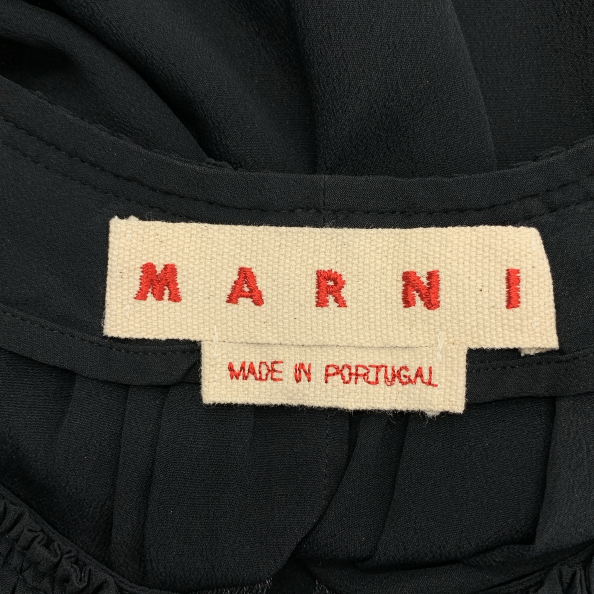 MARNI / マルニ アセテート シルク ギャザー サイドスリット ブラウス
