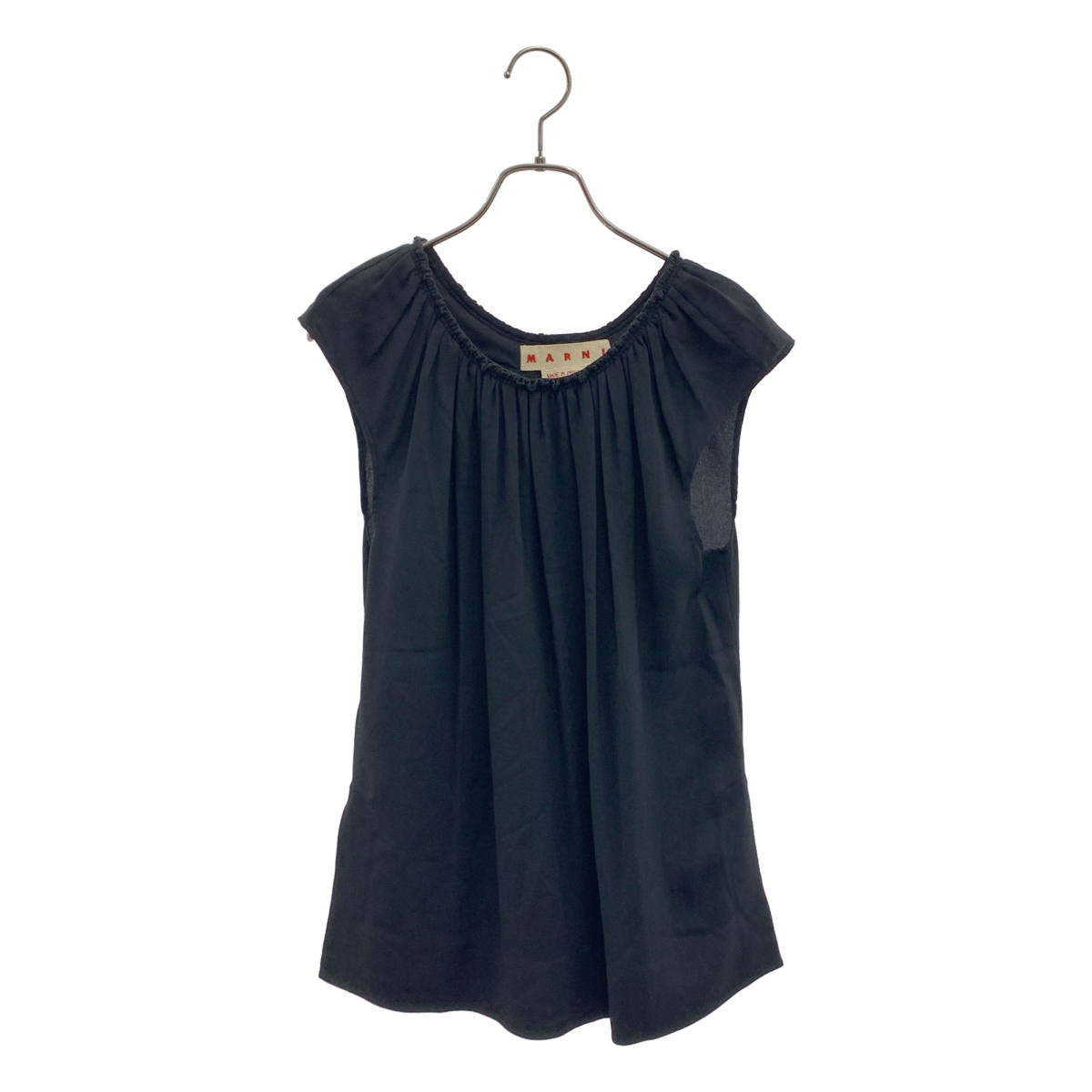 MARNI / マルニ アセテート シルク ギャザー サイドスリット ブラウス