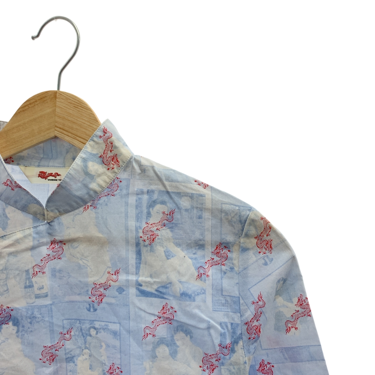 VIVIENNE TAM / ヴィヴィアンタム ドラゴン フォト プリント チャイナ シャツ ブラウス