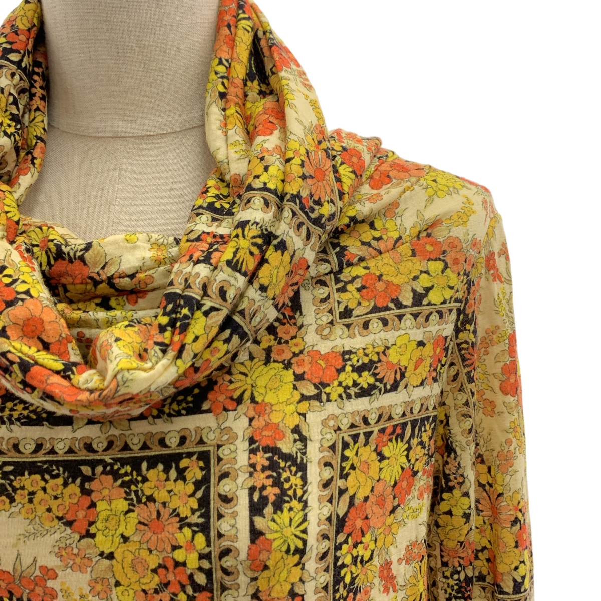 JUNYA WATANABE COMME des GARCONS / ジュンヤワタナベ 総柄 変形オーバーネック プルオーバー カットソー