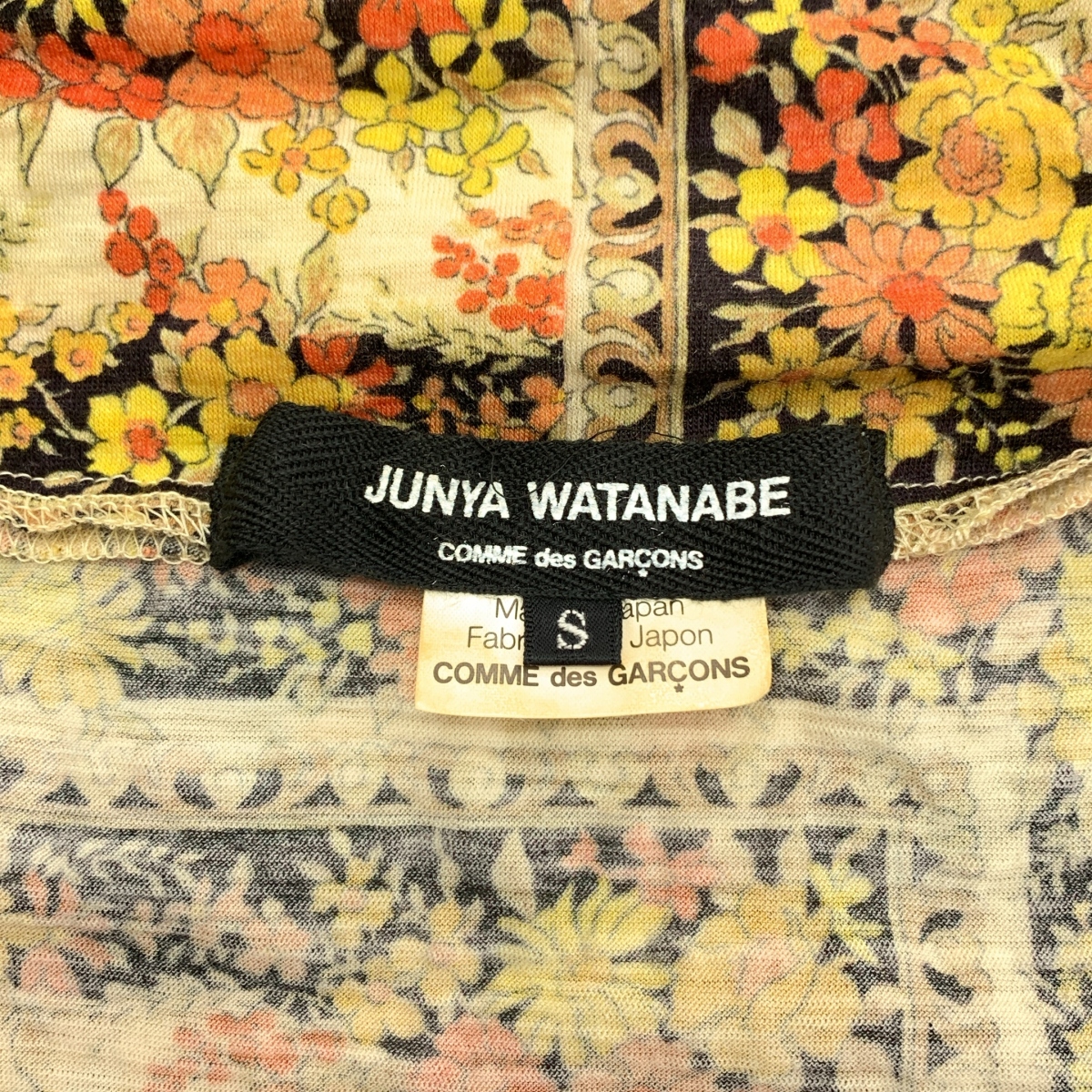 JUNYA WATANABE COMME des GARCONS / ジュンヤワタナベ 総柄 変形オーバーネック プルオーバー カットソー