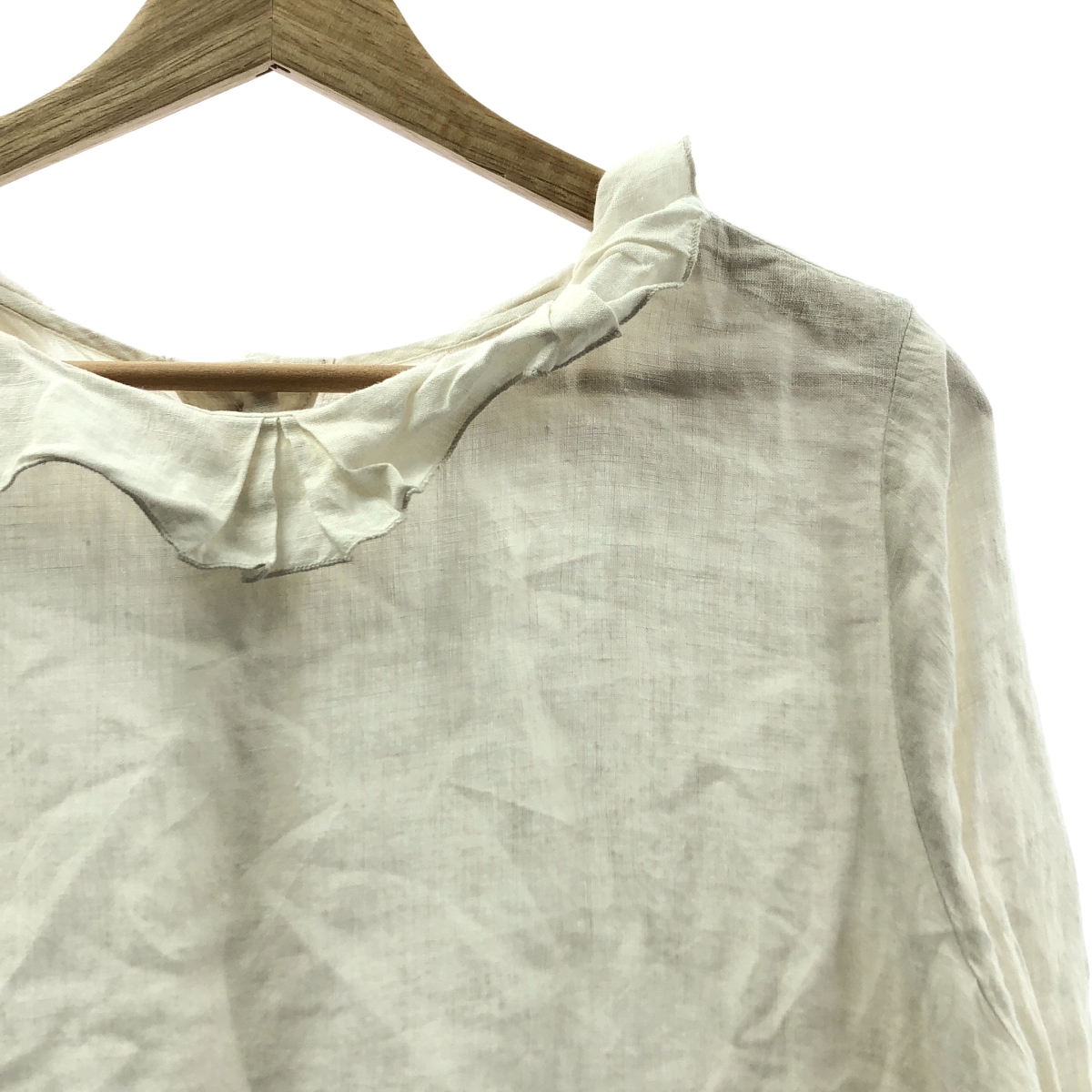 nest robe / ネストローブ フリル カラー リネン シャツ ブラウス