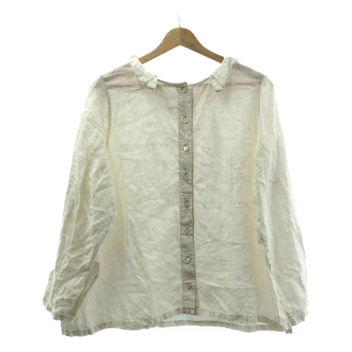 nest robe / ネストローブ フリル カラー リネン シャツ ブラウス