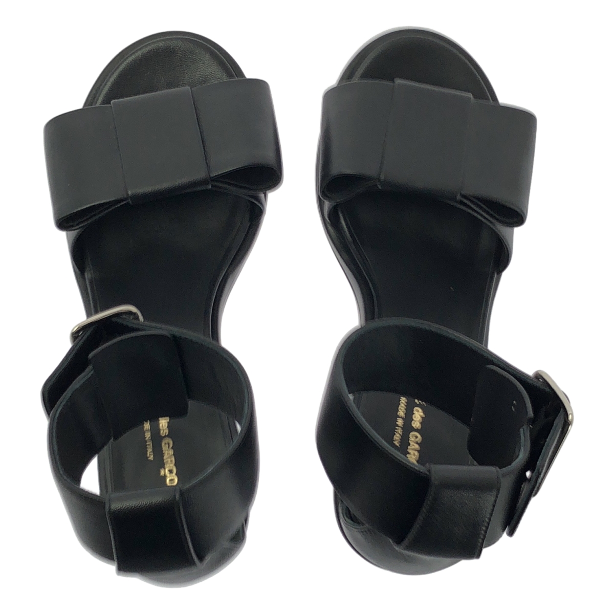 COMME des GARCONS / コムデギャルソン レザー リボン ストラップ ヒール サンダル