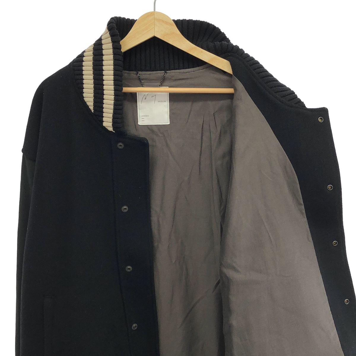 ANCELLM / アンセルム SIDE SLIT VARSITY JACKET サイドスリット バーシティジャケット スタジャン