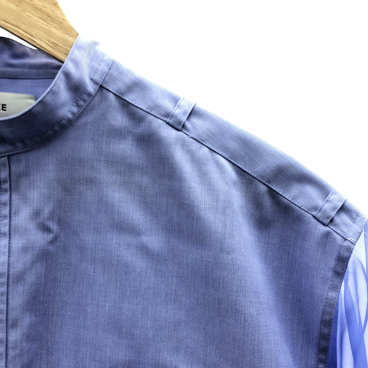 HYKE / ハイク GROSGRAIN SHIRT シアースリーブ バンドカラー コットン シャツ