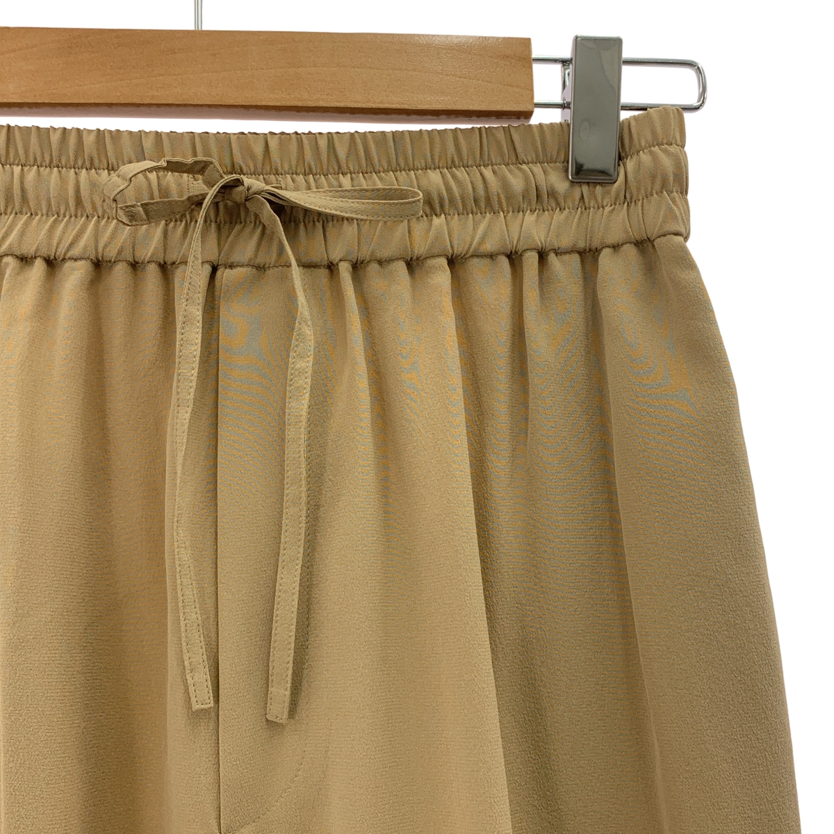 BEIGE， / ベイジ silk 100％ / シルク ドローストリング ジョグ イージーパンツ