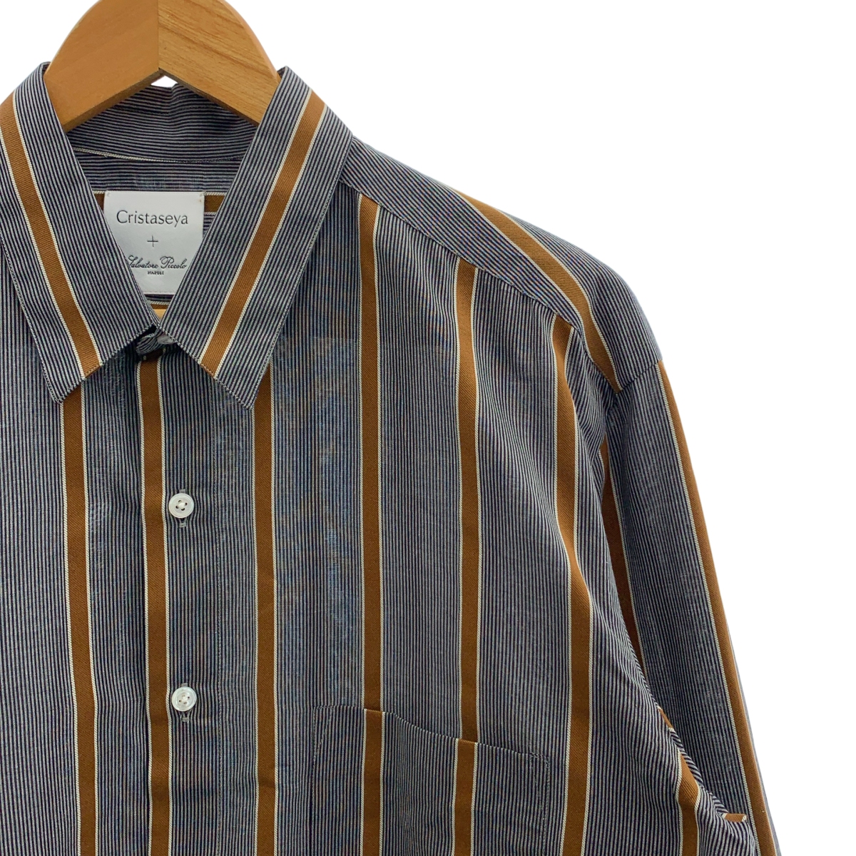 Cristaseya / クリスタセヤ × Salvatore Piccolo / HANDMADE MENS SHIRT / ストライプ オーバーシャツ