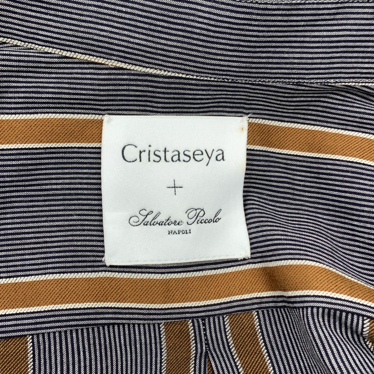 Cristaseya / クリスタセヤ × Salvatore Piccolo / HANDMADE MENS SHIRT / ストライプ オーバーシャツ