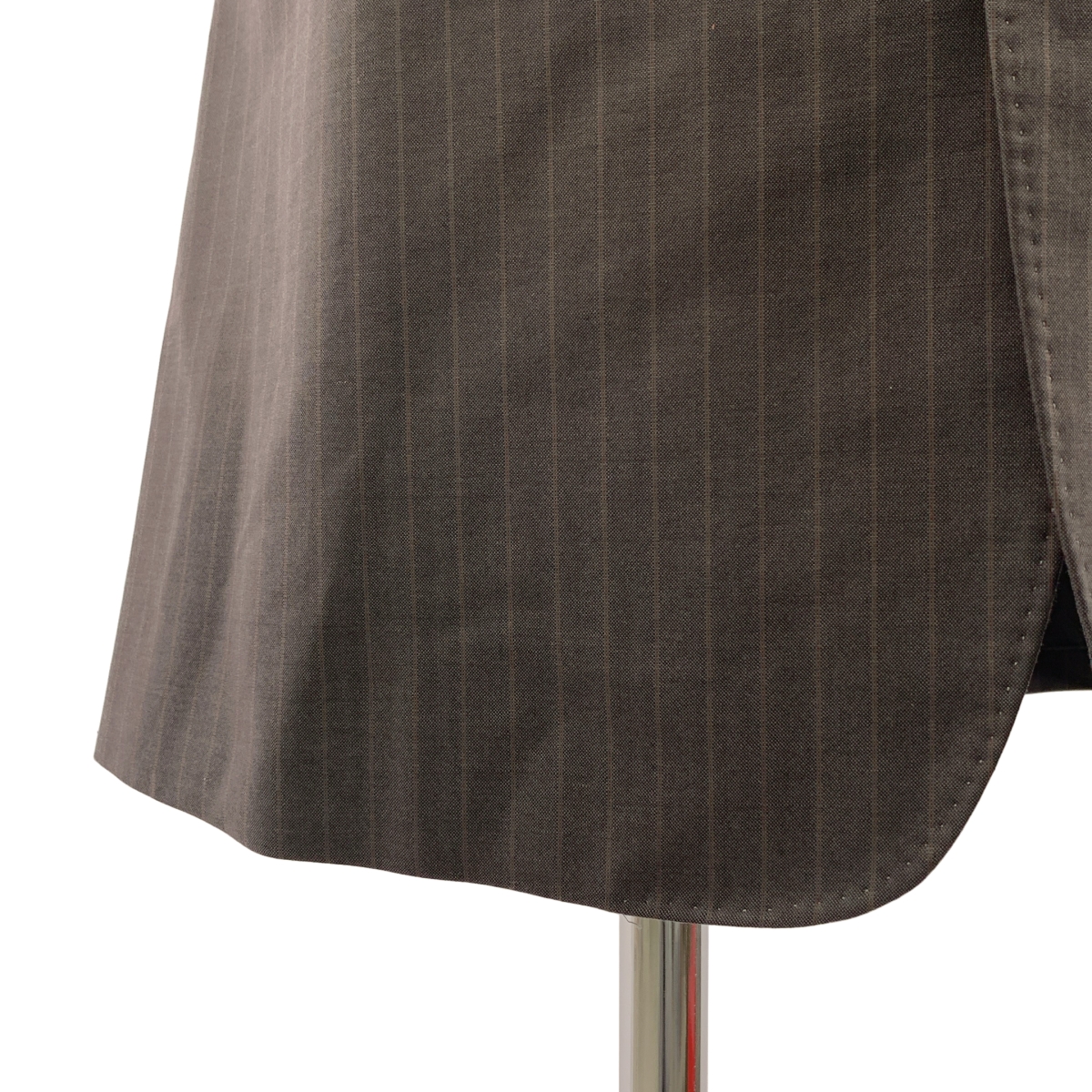 JUNYA WATANABE COMME des GARCONS / ジュンヤワタナベ ストライプ 断ち切り ベルテッド ロングジレ ベスト / 総裏地